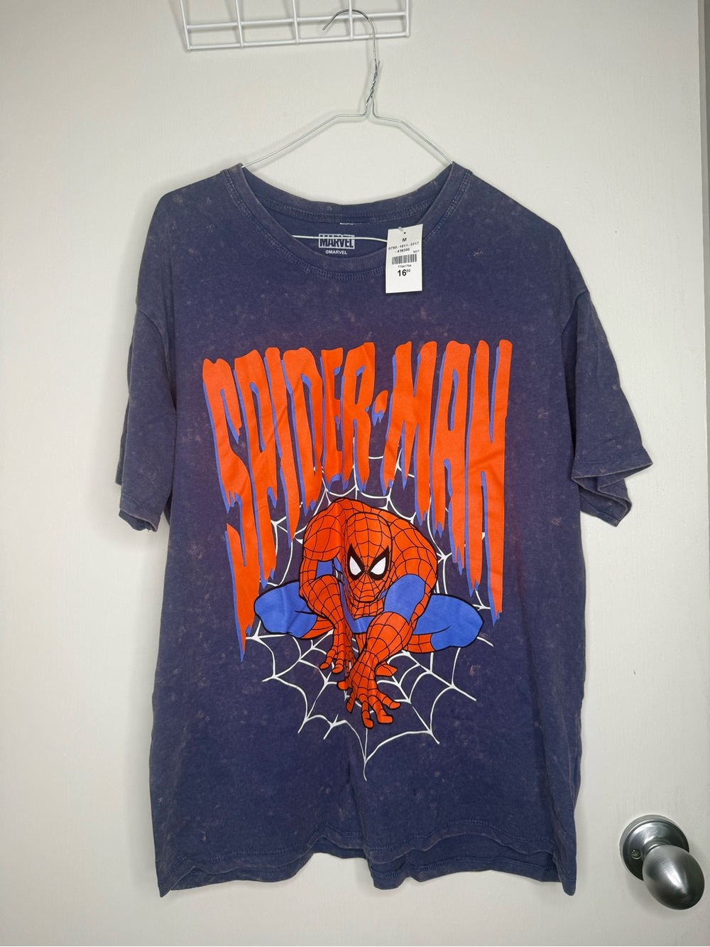NWT Marvel Navy Tee with Red & Blue Spider-Man Graphic